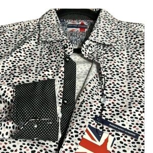 OXFORD STREET of  LONDON.EUROPE Men shirt,silk like,two tone,modern fit,career